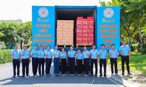 YẾN SÀO KHÁNH HOÀ XUẤT KHẨU LÔ HÀNG NƯỚC YẾN SÀO SANEST KHÁNH HOÀ VÀ NƯỚC GIẢI KHÁT SANNA SANG THỊ TRƯỜNG ÚC