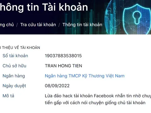 Tra cứu số tài khoản ngân hàng để kiểm tra lừa đảo