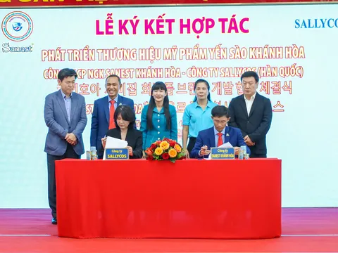 SANEST KHÁNH HÒA KÝ KẾT HỢP TÁC PHÁT TRIỂN THƯƠNG HỆU MỸ PHẨM VỚI CÔNG TY SALLYCOS