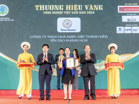 YẾN SÀO KHÁNH HÒA VINH DỰ ĐƯỢC TÔN VINH “THƯƠNG HIỆU VÀNG NÔNG NGHIỆP VIỆT NAM 2025”