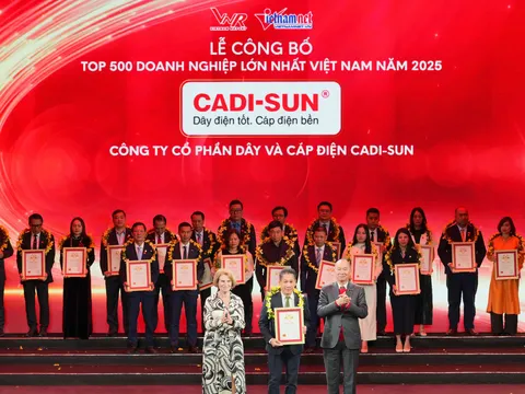 CADI-SUN lần thứ 11 vào Top 500 doanh nghiệp lớn nhất Việt Nam
