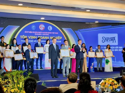 SAPUWA và Tổng Giám đốc Lê Như Vũ được vinh danh Doanh nghiệp và Doanh nhân TP.HCM tiêu biểu năm 2026